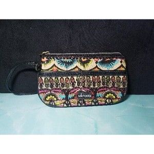 Sakroots Artist Circle Wristlet Clutch Neon One Word Peace Purse Bag GUC